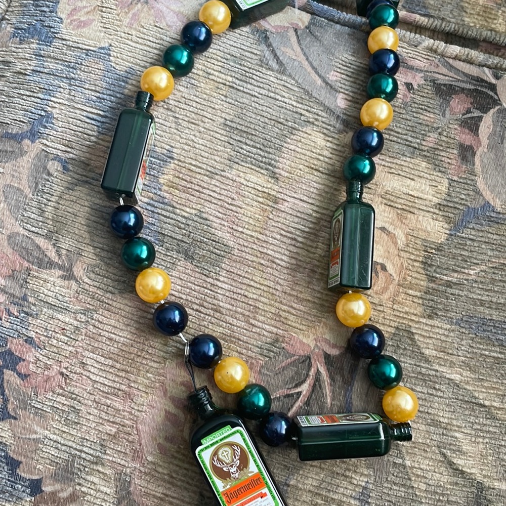 Jager Mardi Gras beads